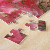 ピンクのスイートピーの花束 ジグソーパズル (側面)