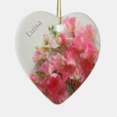 ピンクのスイートピーの花束 セラミックオーナメント (右)