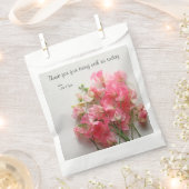 ピンクのスイートピーの花束 フェイバーバッグ (クリップ留めされた状態)