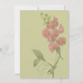 ピンクのスイートピー花の党 招待状 (裏面)