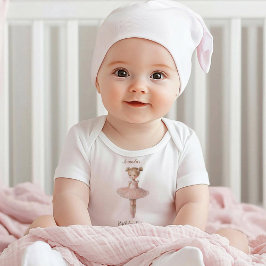 ピンクのスイート バレリーナ バースデー ベビーボディスーツ