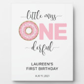 ピンクのスウィートリトルミス 1歳の誕生日 フォトプラーク (正面)
