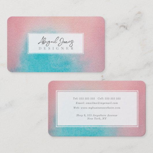ピンクのスカイアーティスト水の色のスカイビューティフルプロファイル 予約カード (正面/裏面)