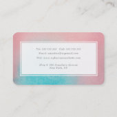 ピンクのスカイアーティスト水の色のスカイビューティフルプロファイル 予約カード (裏面)