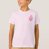 ピンクのスカルとカードが紋付のTシャツ Tシャツ (正面)