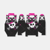 ピンクのスカルとハート誕生日パーティーの好意ボックス フェイバーボックス (折り畳みなし)