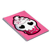 ピンクのスカルのカップケーキ ノートブック (右側)