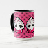 ピンクのスカルのカップケーキ マグカップ (正面左)