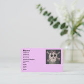 ピンクのスカルの名刺 名刺 (スタンド正面)