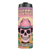 ピンクのスカルカウボーイオーバーシンクしない タンブラー (正面)