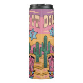 ピンクのスカルカウボーイオーバーシンクしない タンブラー (裏面)