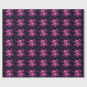 ピンクのスカルデザイナー包装紙 ラッピングペーパー (フラット)