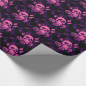 ピンクのスカルデザイナー包装紙 ラッピングペーパー (コーナー)