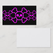 ピンクのスカル及び骨が交差した図形の名刺 名刺 (正面/裏面)