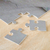 ピンクのスカーフを巻いたかわいい白犬 ジグソーパズル (側面)