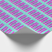 ピンクのスキーが青 ラッピングペーパー (角)