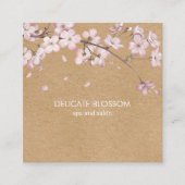 ピンクのスクエアモダン桜フラワー スクエア名刺 (正面)