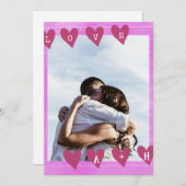 ピンクのスクラップブック写真バレンタインデーのカード シーズンカード (正面/裏面)