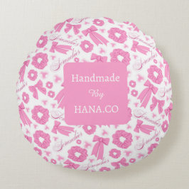 ピンクのスクランチパターン かわいい髪アクセサリー ラウンドクッション