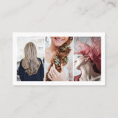 ピンクのスクリプトの職業に写真を追加 名刺 (裏面)