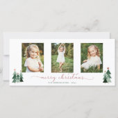 ピンクのスクリプトクリスマスツリーズホリデー3写真 (正面)