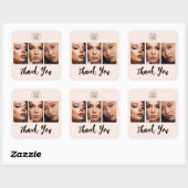 ピンクのスクリプトロゴ写真メイクサンクス スクエアシール (シート)