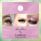 ピンクのスクリプトロゴ写真メイクスタジオ窓 ウィンドウサイン (シート3)