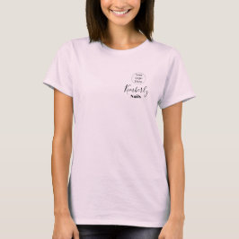ピンクのスクリプトロゴ ネイルサロン スタッフ Tシャツ