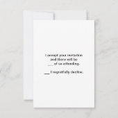 ピンクのスクロールとエッフェル塔 招待状 (裏面)