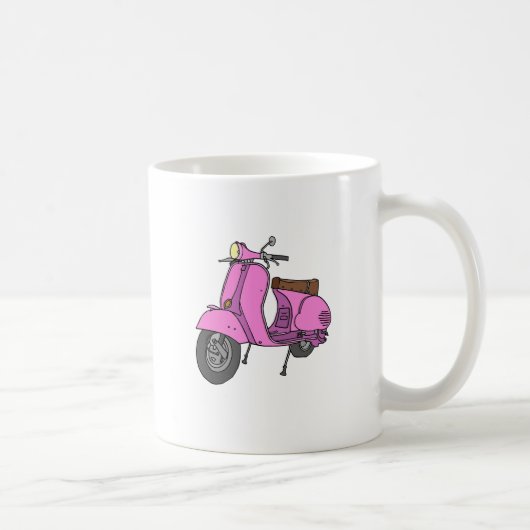 ピンクのスクータ コーヒーマグカップ (右)