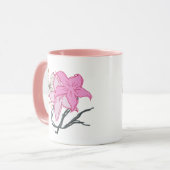 ピンクのスケッチされた花束 マグカップ (正面左)