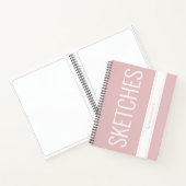 ピンクのスケッチブック(大きいタイトル名前をカスタムする) ノートブック (内部)