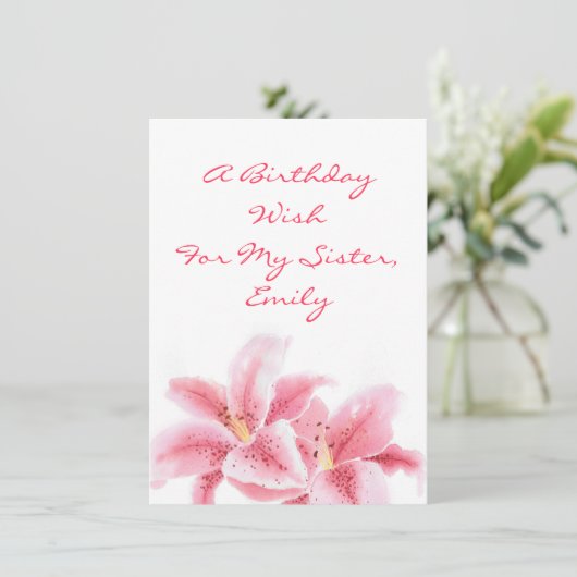 ピンクのスズメユリ カード (スタンド正面)