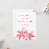 ピンクのスズメユリ カード (正面/裏面インサイチュ)