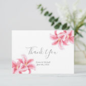 ピンクのスズメユリ サンキューカード (スタンド正面)