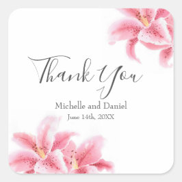 ピンクのスズメユリ スクエアシール