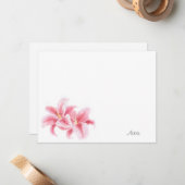 ピンクのスズメユリ ノートカード (正面/裏面インサイチュ)