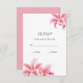 ピンクのスズメユリ 出欠カード (正面/裏面)