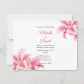 ピンクのスズメユリ 招待状 (正面)