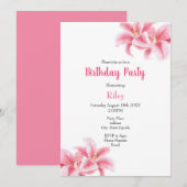 ピンクのスズメユリ 招待状 (正面/裏面)