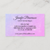 ピンクのスタイリッシュな針と糸の裁縫 名刺 (裏面)