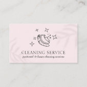 ピンクのスターバブル洗浄ブラシ清掃員メイド 名刺 (正面)