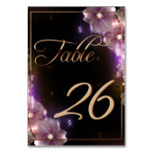 ピンクのスターライトの花/金ゴールドトリム テーブルナンバー (裏面)