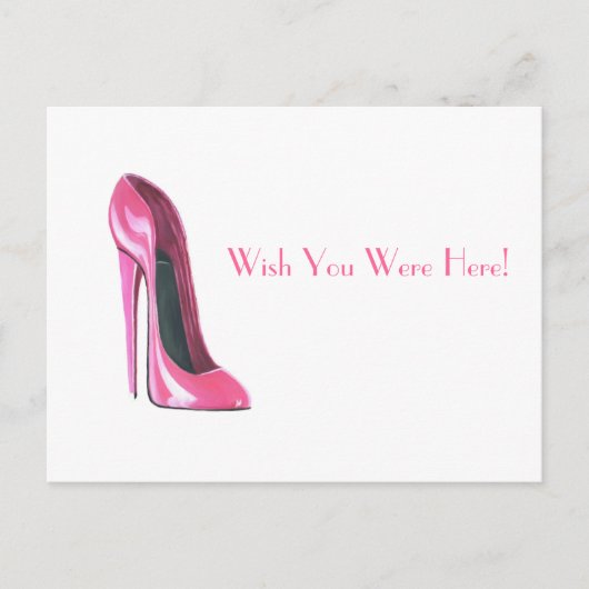 ピンクのスチレットの靴 ポストカード (正面)
