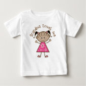 ピンクのステッキの女の子おばあちゃんが私を愛している ベビーTシャツ (正面)