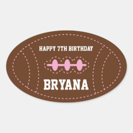 ピンクのステッチされたサッカーベビーシャワーパーティーシール 楕円形シール