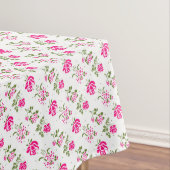 ピンクのステンシルドバラ模様テーブルクロス テーブルクロス (インサイチュ)