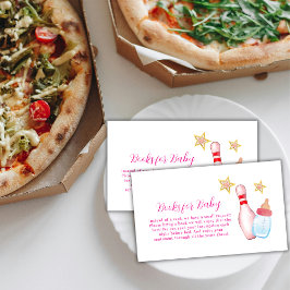 ピンクのストライク ボウリングの本 赤ちゃんのシャワーにおすすめの絵本 エンクロージャーカード