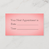 ピンクのストライプおよび花の名刺 予約カード (裏面)