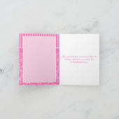 ピンクのストライプが入ったダマスクの感謝カード サンキューカード (内部)
